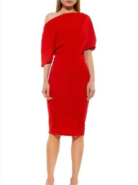 Alexia Admor One-Shoulder Red Cocktail Dress